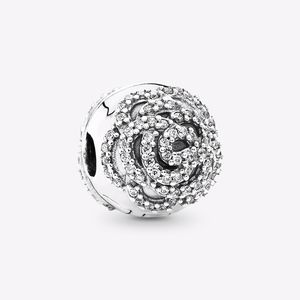 Pandora Shimmering Rose Clip, Clear CZ